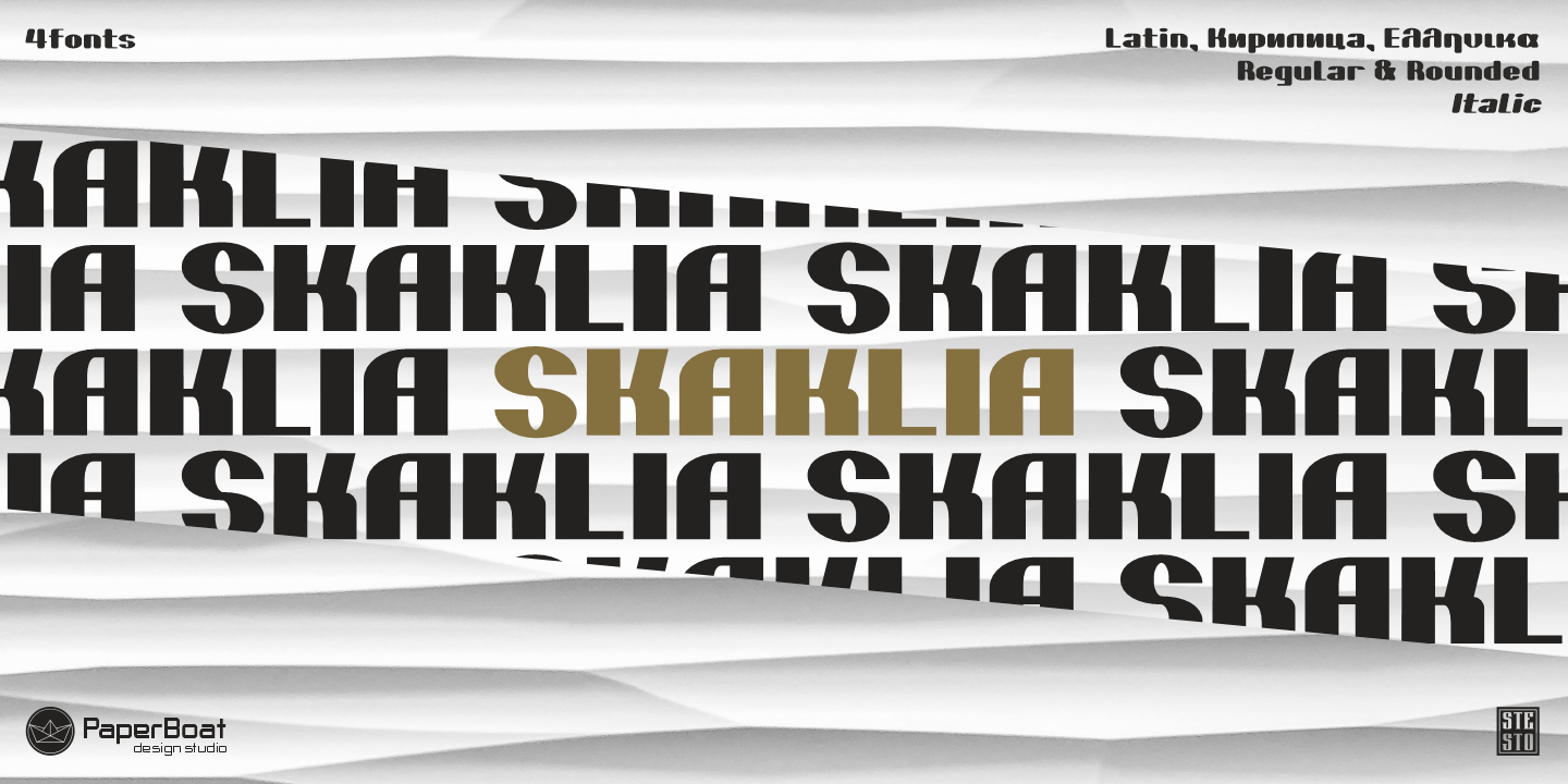 Ejemplo de fuente Skaklia Rounded Italic
